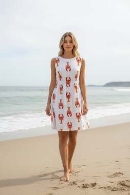 DOWNEAST Lobster Sleeved Dress Style Short Sleeve Size XL